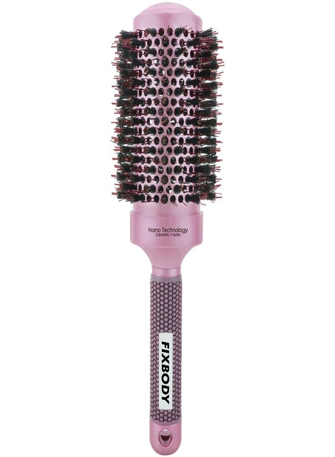 FIXBODY Round Barrel Anti-Static Hair Brush with Boar Bristles, Nano Thermal Ceramic Coating & Ionic Tech for Hair Blow Drying, Styling, Curling, Straightening (3.4 inch) - Image 1